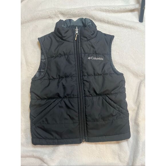Columbia Kids 4T Reversible Puffer Vest with Pockets - Plaid and Black - Picture 8 of 9